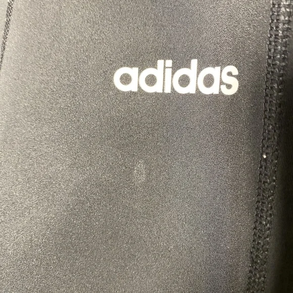 Adidas Climalite Leggings Side Pocket Women's Small Black White Stripe - Picture 6 of 11